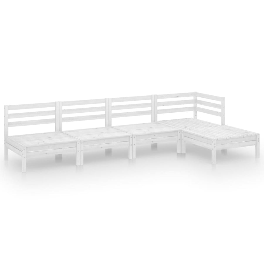 5-Delige Loungeset Massief Grenenhout Wit