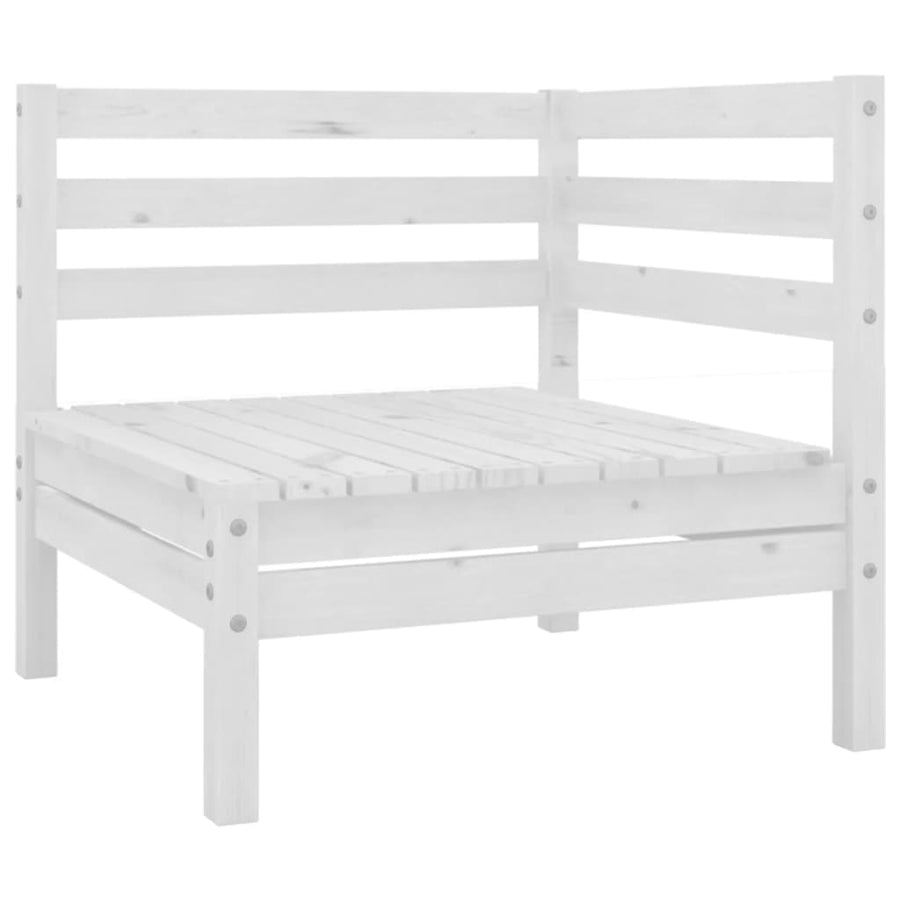 4-Delige Loungeset Massief Grenenhout Wit