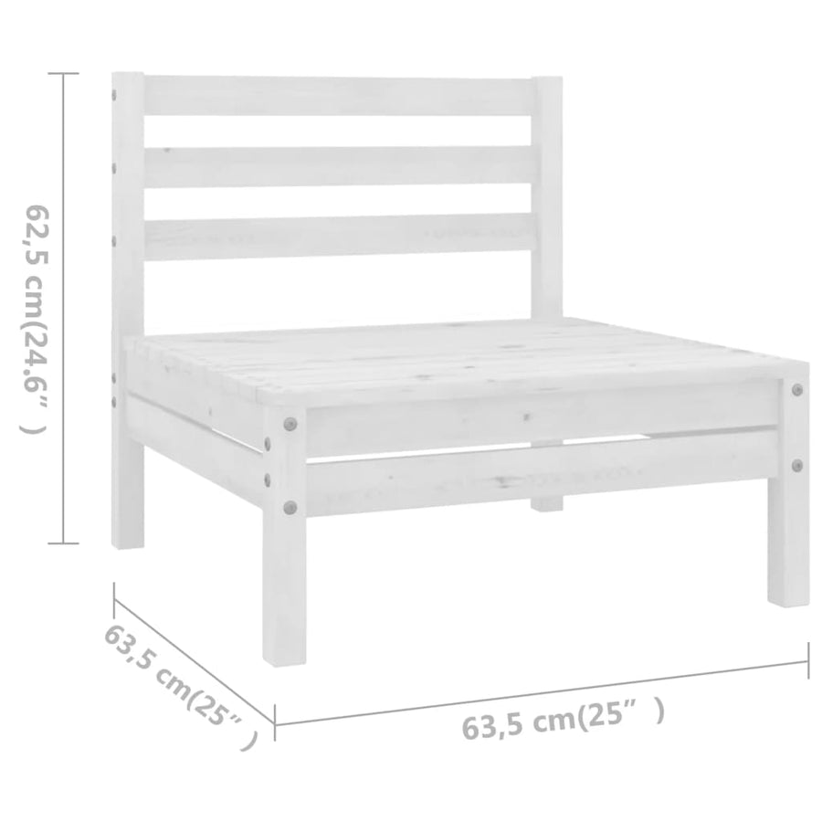 4-Delige Loungeset Massief Grenenhout Wit