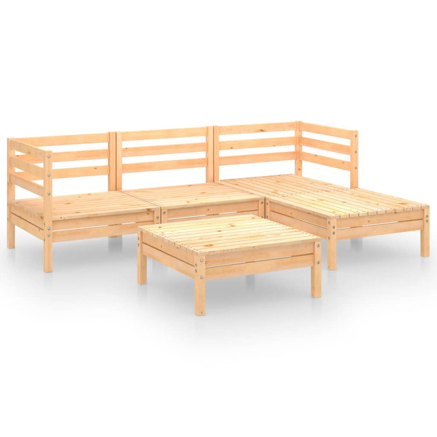 5-delige Loungeset massief grenenhout