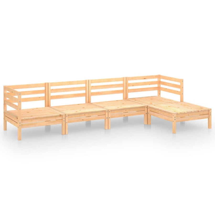 5-Delige Loungeset Massief Grenenhout Bruin