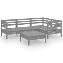 5-delige Loungeset massief grenenhout grijs