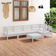 Loungeset 6-delig massief grenenhout wit