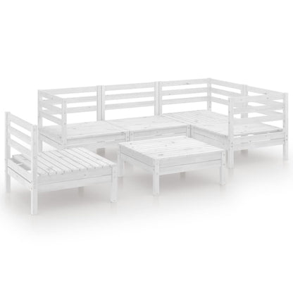 6-Delige Loungeset Massief Grenenhout Wit