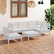 Loungeset 6-delig massief grenenhout wit