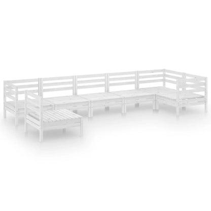 7-Delige Loungeset Massief Grenenhout Wit