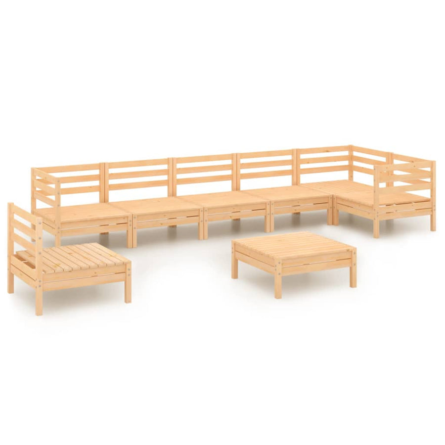 8-Delige Loungeset Massief Grenenhout Bruin