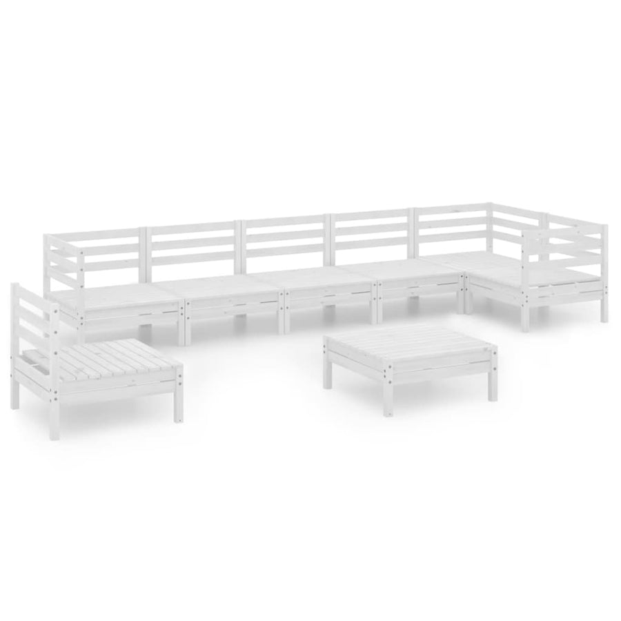8-Delige Loungeset Massief Grenenhout Wit