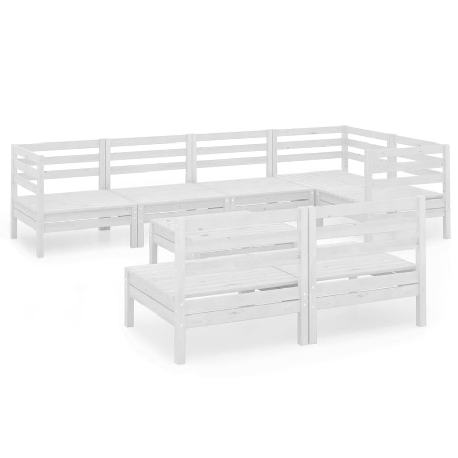 8-Delige Loungeset Massief Grenenhout Wit