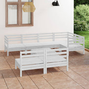 Loungeset 8-delig massief grenenhout wit