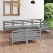 Loungeset 8-delig massief grenenhout grijs
