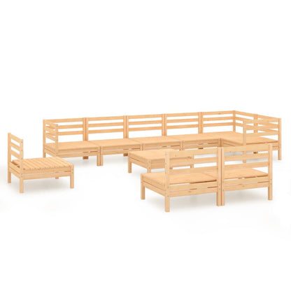 0-Delige Loungeset Massief Grenenhout Naturel