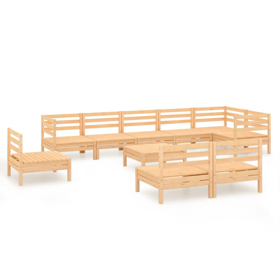 0-Delige Loungeset Massief Grenenhout Naturel