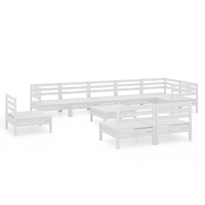 0-Delige Loungeset Massief Grenenhout Wit