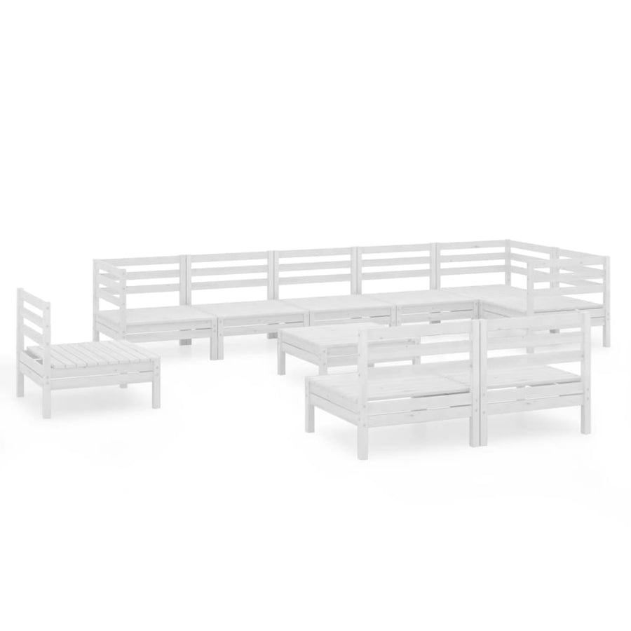 0-Delige Loungeset Massief Grenenhout Wit