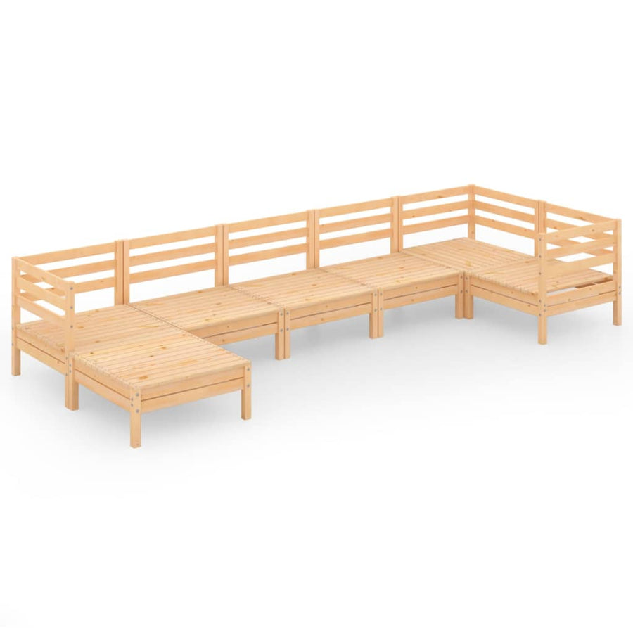 7-Delige Loungeset Massief Grenenhout Naturel