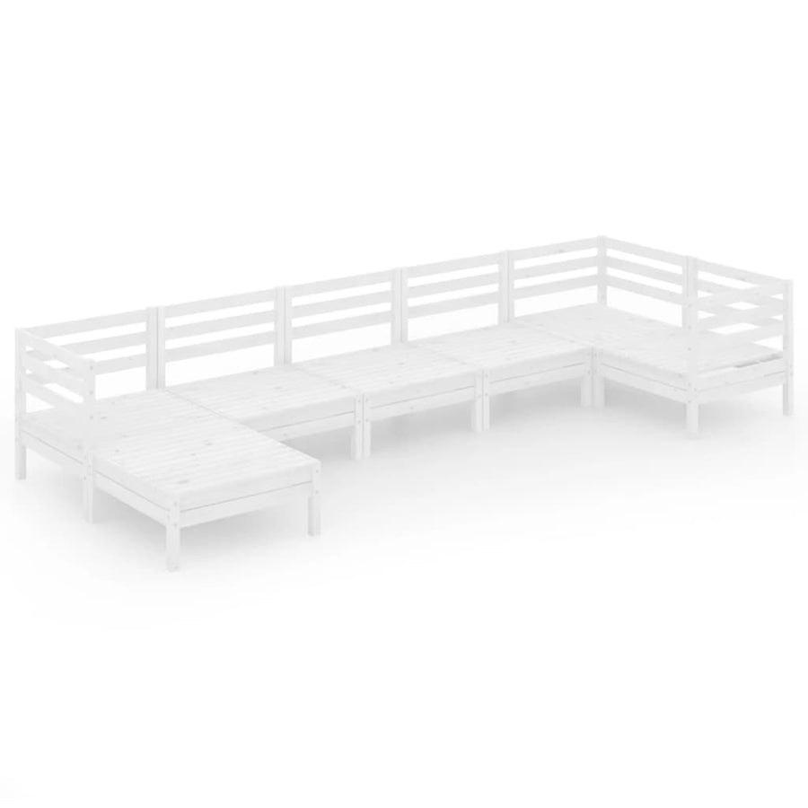 7-Delige Loungeset Massief Grenenhout Wit