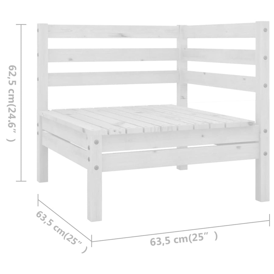 7-Delige Loungeset Massief Grenenhout Wit