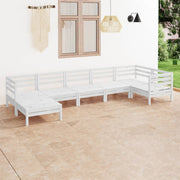 Loungeset 7-delig massief grenenhout wit