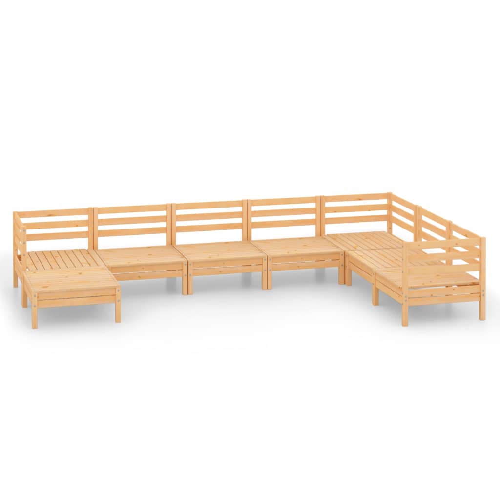 8-Delige Loungeset Massief Grenenhout Naturel