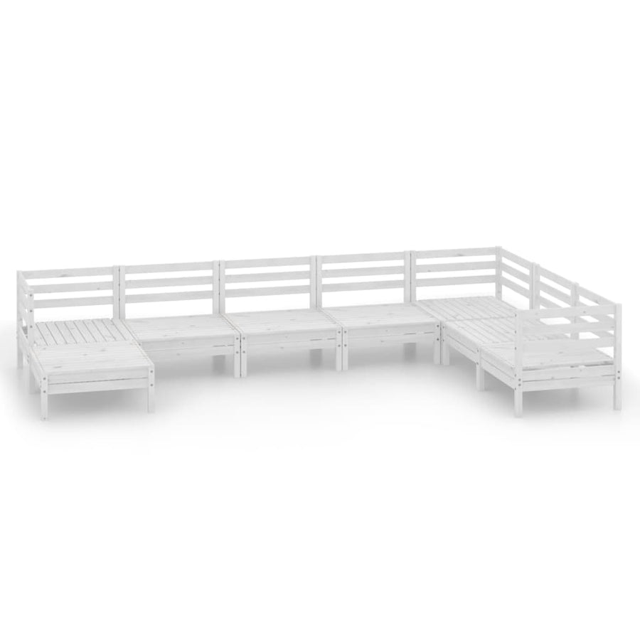 8-Delige Loungeset Massief Grenenhout Wit