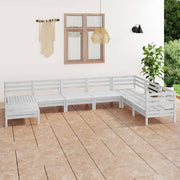 Loungeset 8-delig massief grenenhout wit