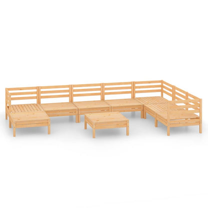 9-Delige Loungeset Massief Grenenhout Naturel