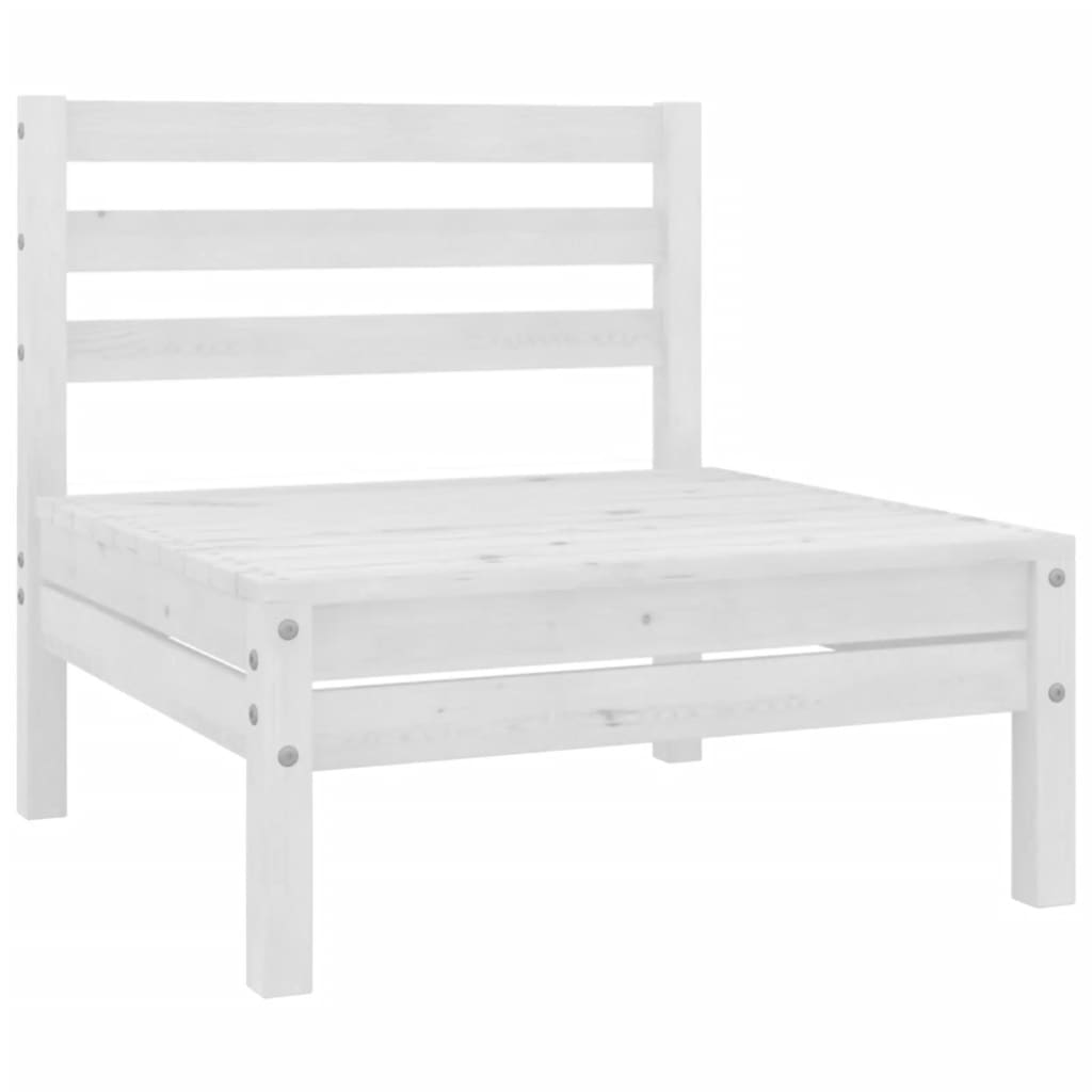 7-Delige Loungeset Massief Grenenhout Wit
