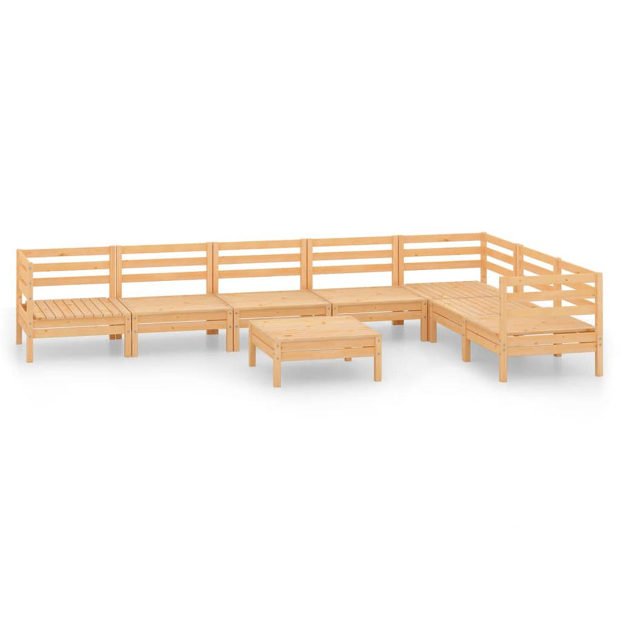 8-Delige Loungeset Massief Grenenhout Naturel
