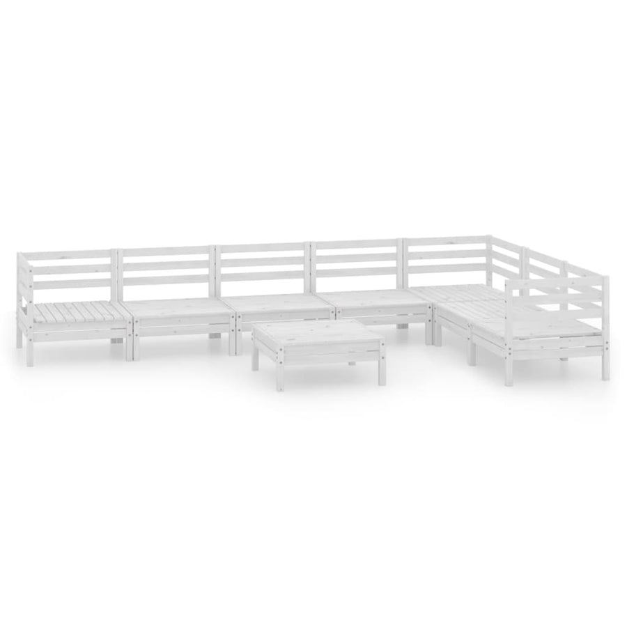 8-Delige Loungeset Massief Grenenhout Wit