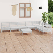 Loungeset 8-delig massief grenenhout wit