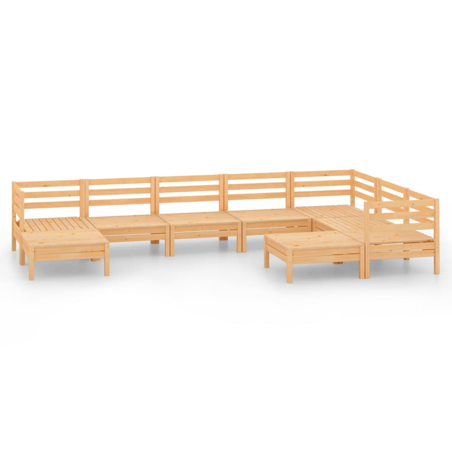9-Delige Loungeset Massief Grenenhout Naturel