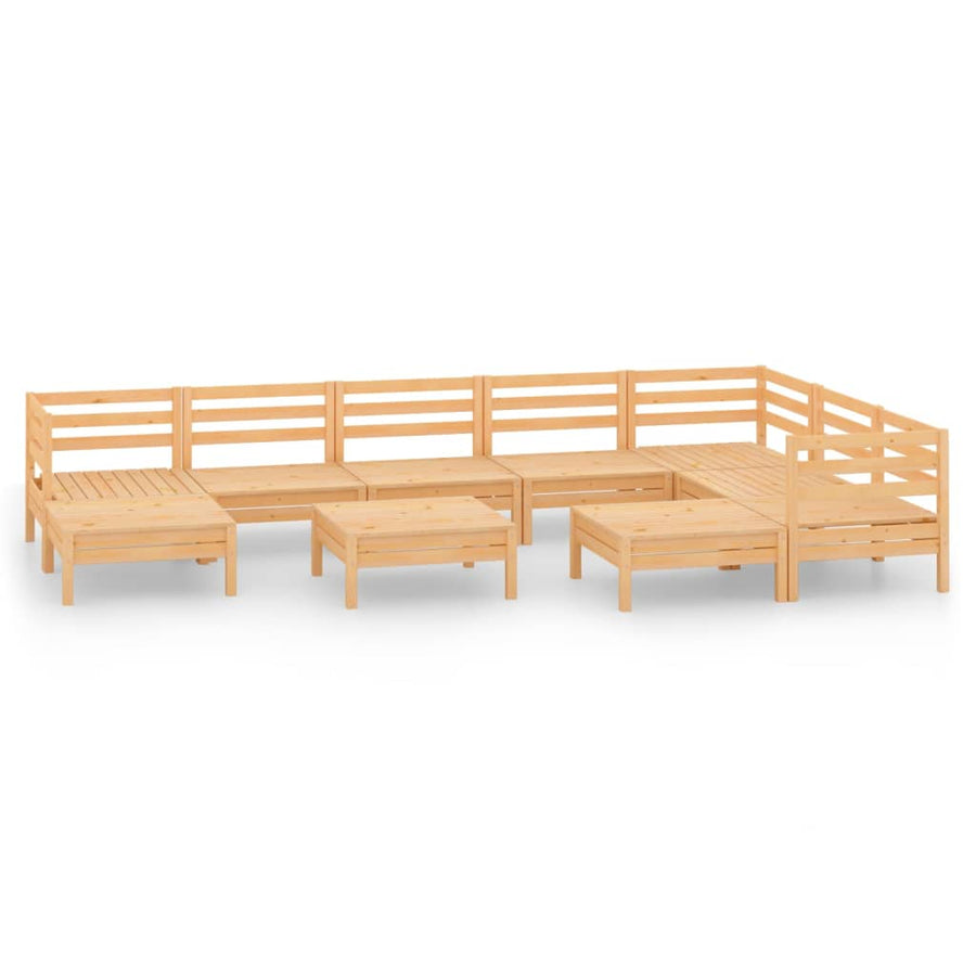 0-Delige Loungeset Massief Grenenhout Naturel