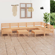 Loungeset massief grenenhout 10-delig