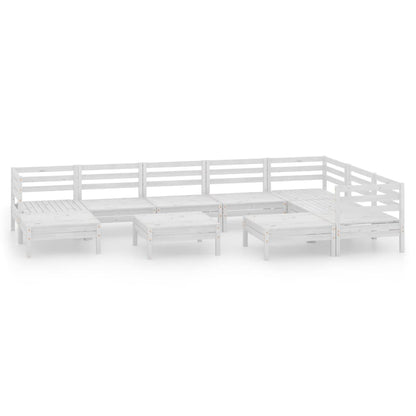 0-Delige Loungeset Massief Grenenhout Wit