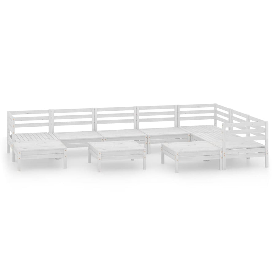 0-Delige Loungeset Massief Grenenhout Wit