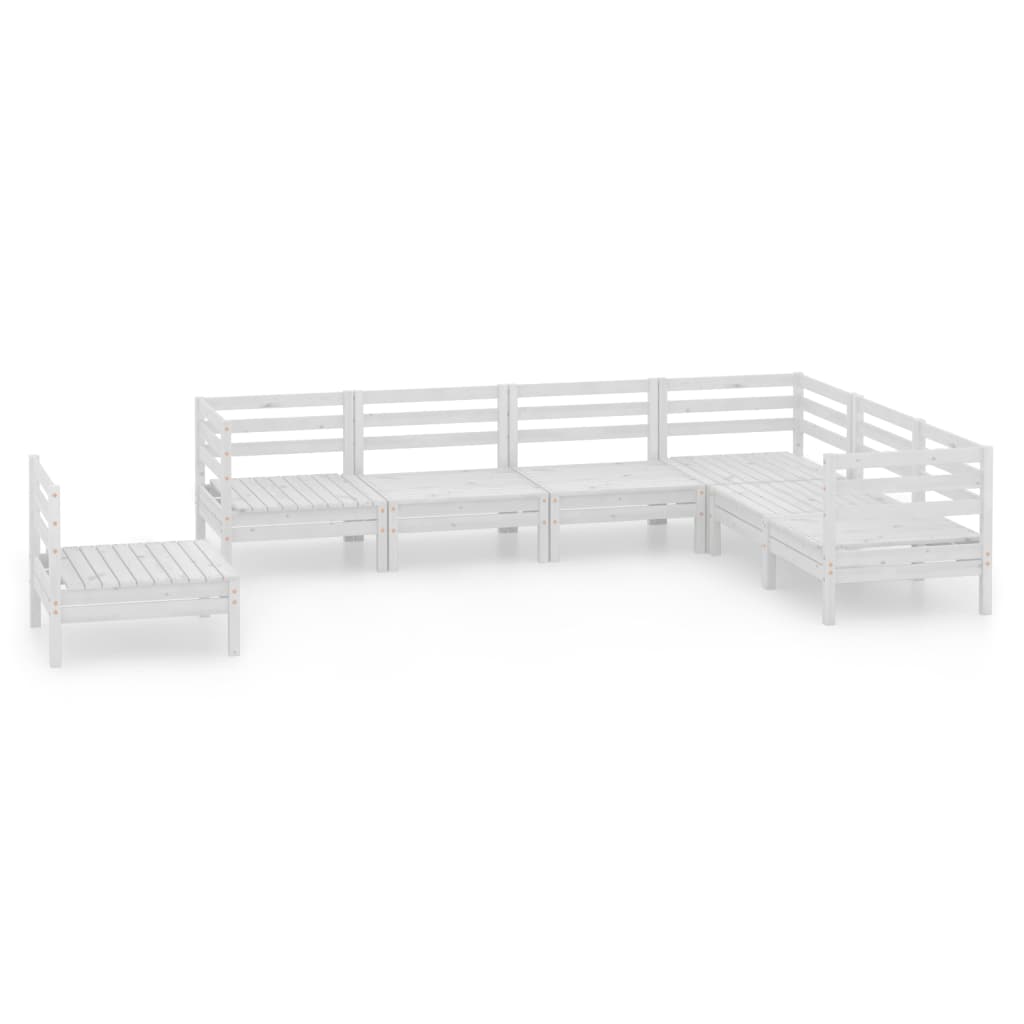 7-Delige Loungeset Massief Grenenhout Wit