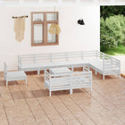 -Delige Loungeset Massief Grenenhout Wit