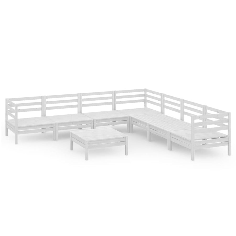8-Delige Loungeset Massief Grenenhout Wit