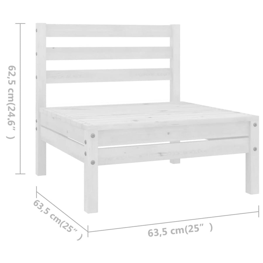 8-Delige Loungeset Massief Grenenhout Wit