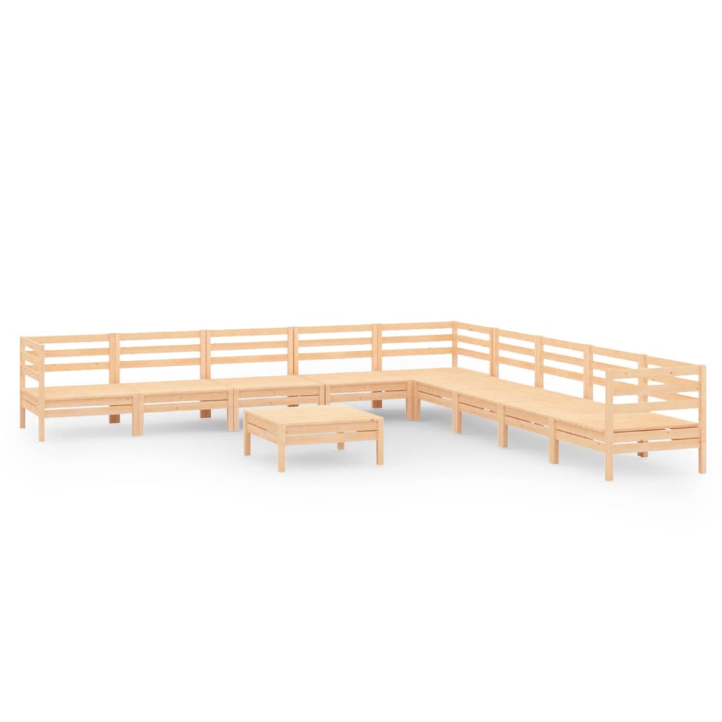 0-Delige Loungeset Massief Grenenhout Naturel