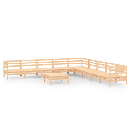 0-Delige Loungeset Massief Grenenhout Naturel