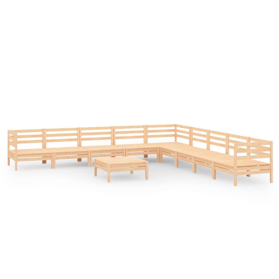 0-Delige Loungeset Massief Grenenhout Naturel