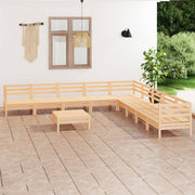 Loungeset massief grenenhout 10-delig