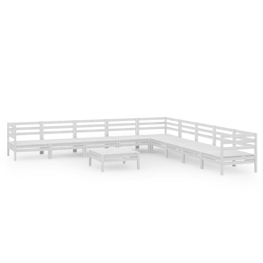 0-Delige Loungeset Massief Grenenhout Wit