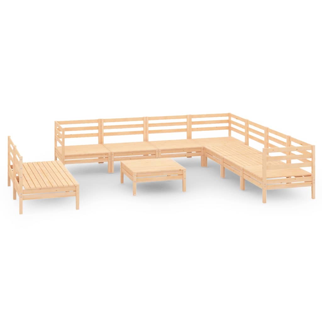 0-Delige Loungeset Massief Grenenhout Naturel