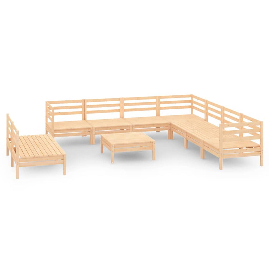 0-Delige Loungeset Massief Grenenhout Naturel
