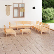 Loungeset 10-delig massief grenenhout