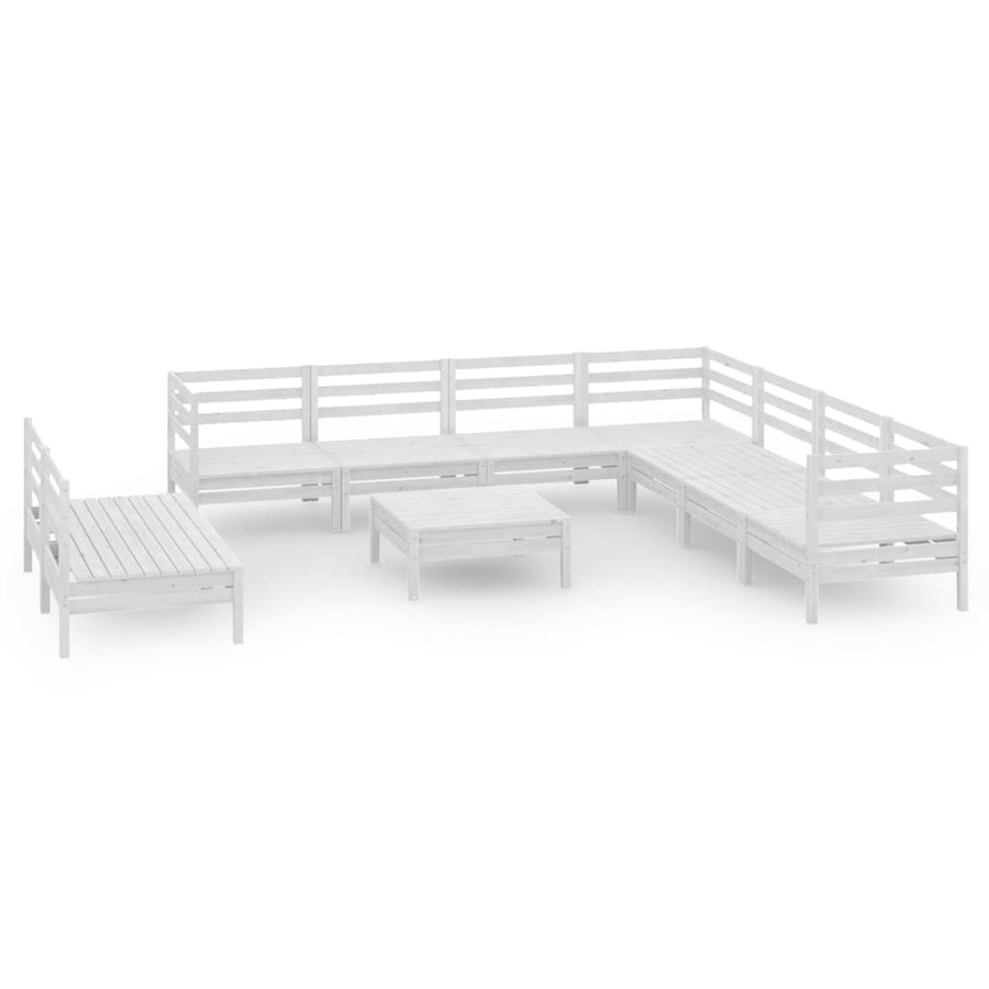 0-Delige Loungeset Massief Grenenhout Wit