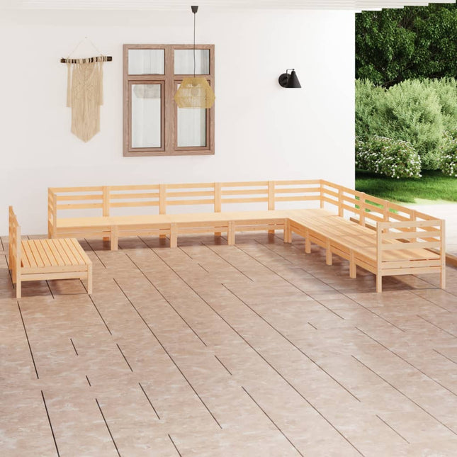 -Delige Loungeset Massief Grenenhout Naturel